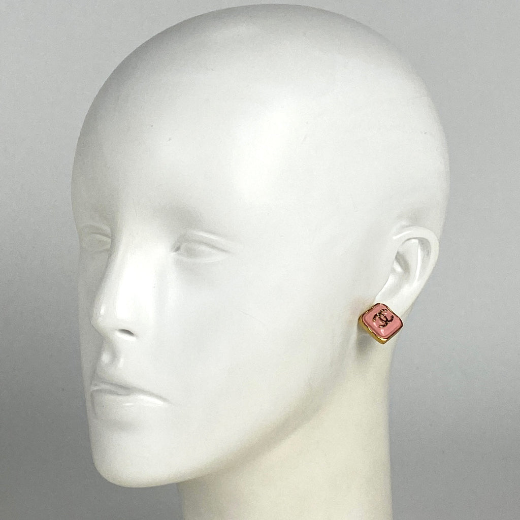 シャネル ココマーク ピアス CC スクエア ピアス GP ピンク レディース 【中古】bracc