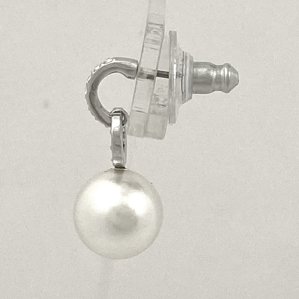 スワロフスキー クリスタル デザイン ピアス スイング ジルコニア ピアス メタル フェイクパール シルバー ホワイト レディース 【中古】bracc