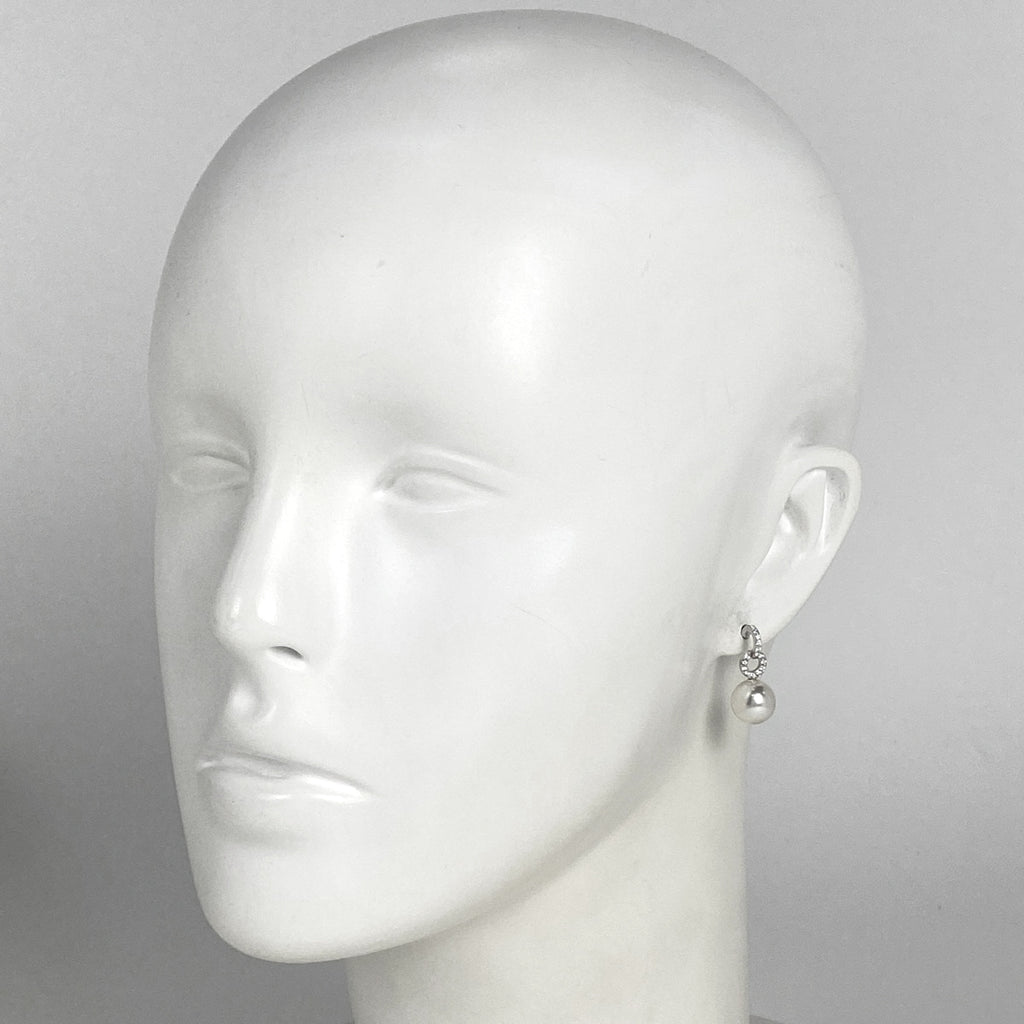 スワロフスキー クリスタル デザイン ピアス スイング ジルコニア ピアス メタル フェイクパール シルバー ホワイト レディース 【中古】bracc