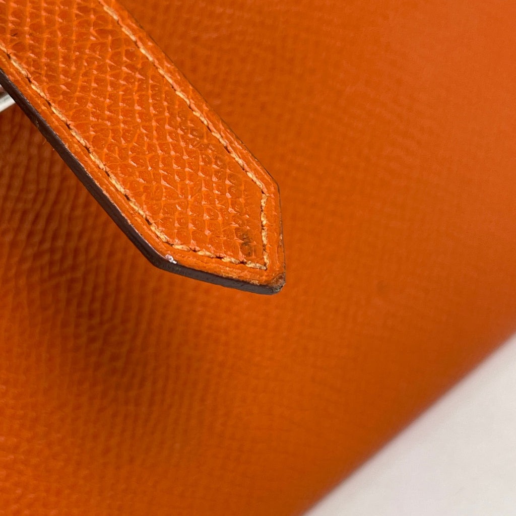 エルメス ベアン Hロゴ 二つ折り 長財布 ヴォーエプソン テールバテュー □R レディース 【中古】brbag