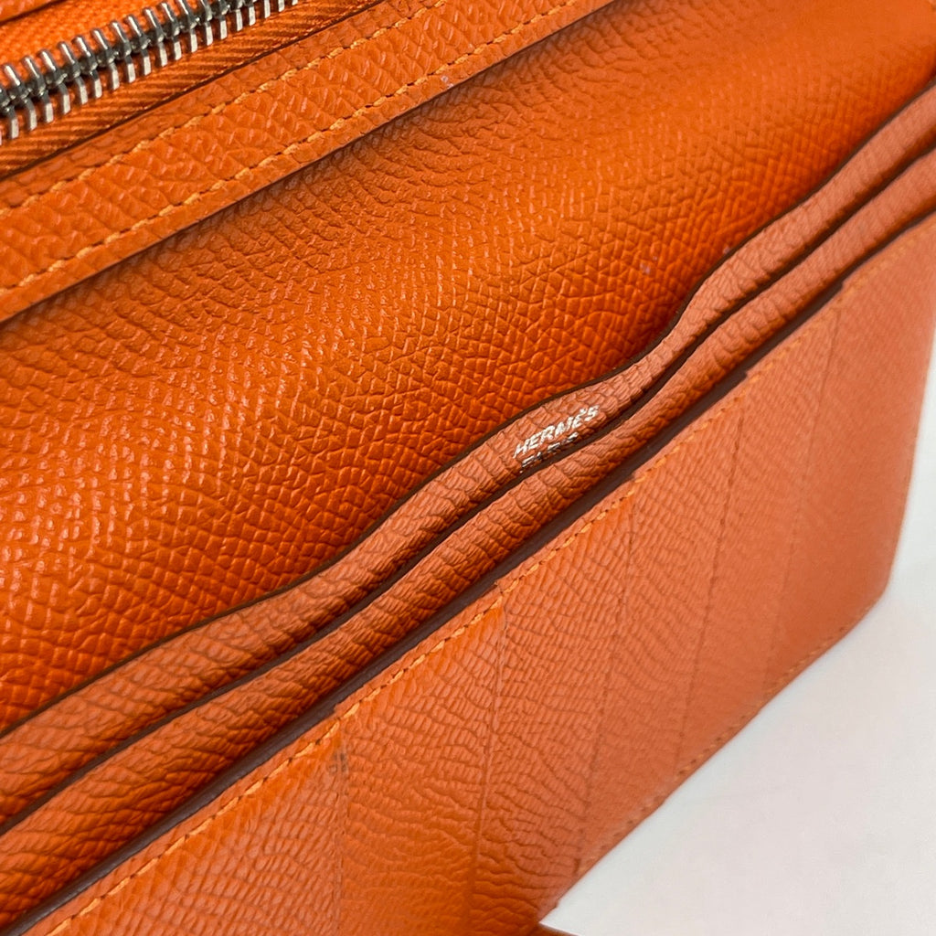 エルメス ベアン Hロゴ 二つ折り 長財布 ヴォーエプソン テールバテュー □R レディース 【中古】brbag