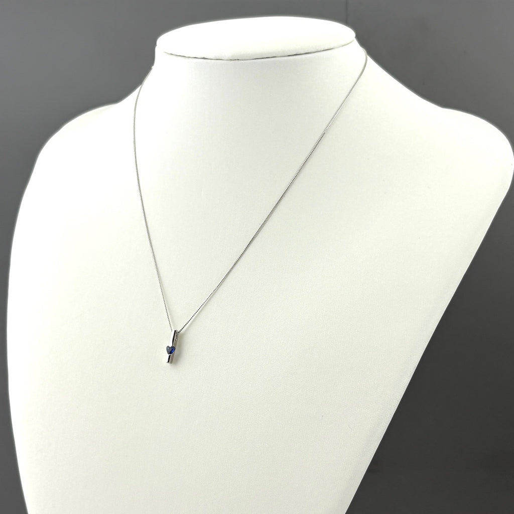 サファイア デザインネックレス WG ホワイトゴールド ペンダント ネックレス K18 WG サファイア レディース 【中古】nbjwl