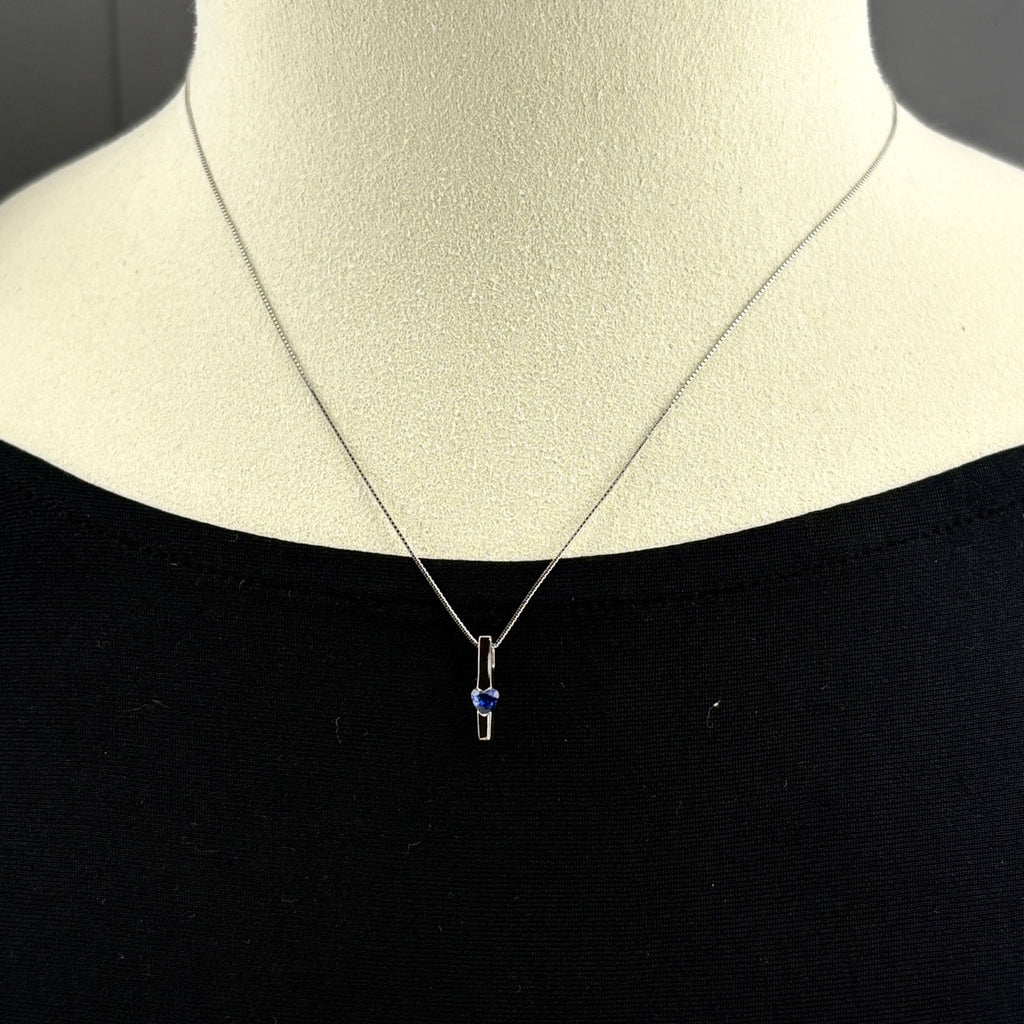 サファイア デザインネックレス WG ホワイトゴールド ペンダント ネックレス K18 WG サファイア レディース 【中古】nbjwl
