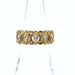 メレダイヤ デザインリング YG イエローゴールド 指輪 リング 10.5号 K18 ダイヤモンド レディース 【中古】nbjwl