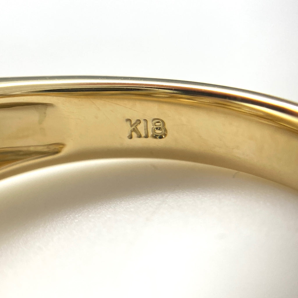 メレダイヤ デザインリング YG イエローゴールド 指輪 リング 10.5号 K18 ダイヤモンド レディース 【中古】nbjwl