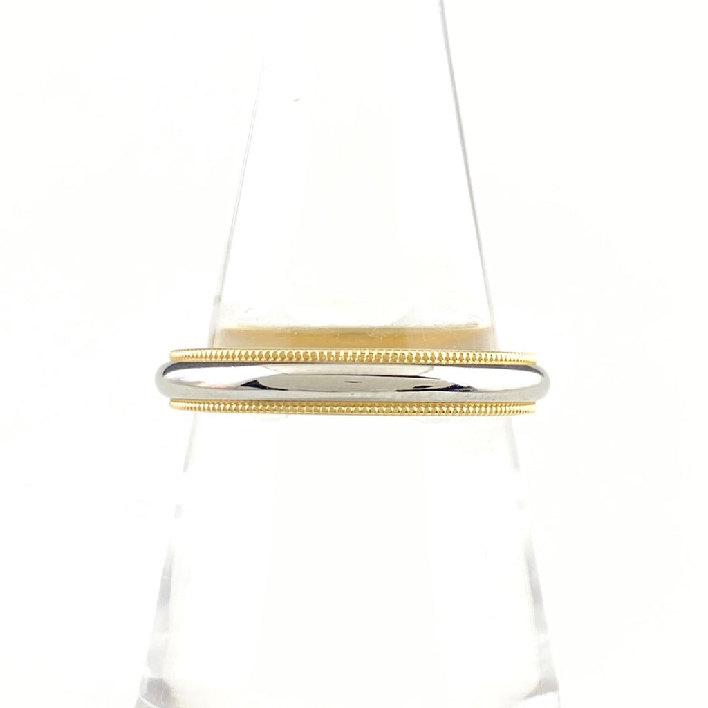 ティファニー ミルグレイン リング プラチナ YG イエローゴールド 指輪 リング 15号 Pt900 750 レディース 【中古】brjwl