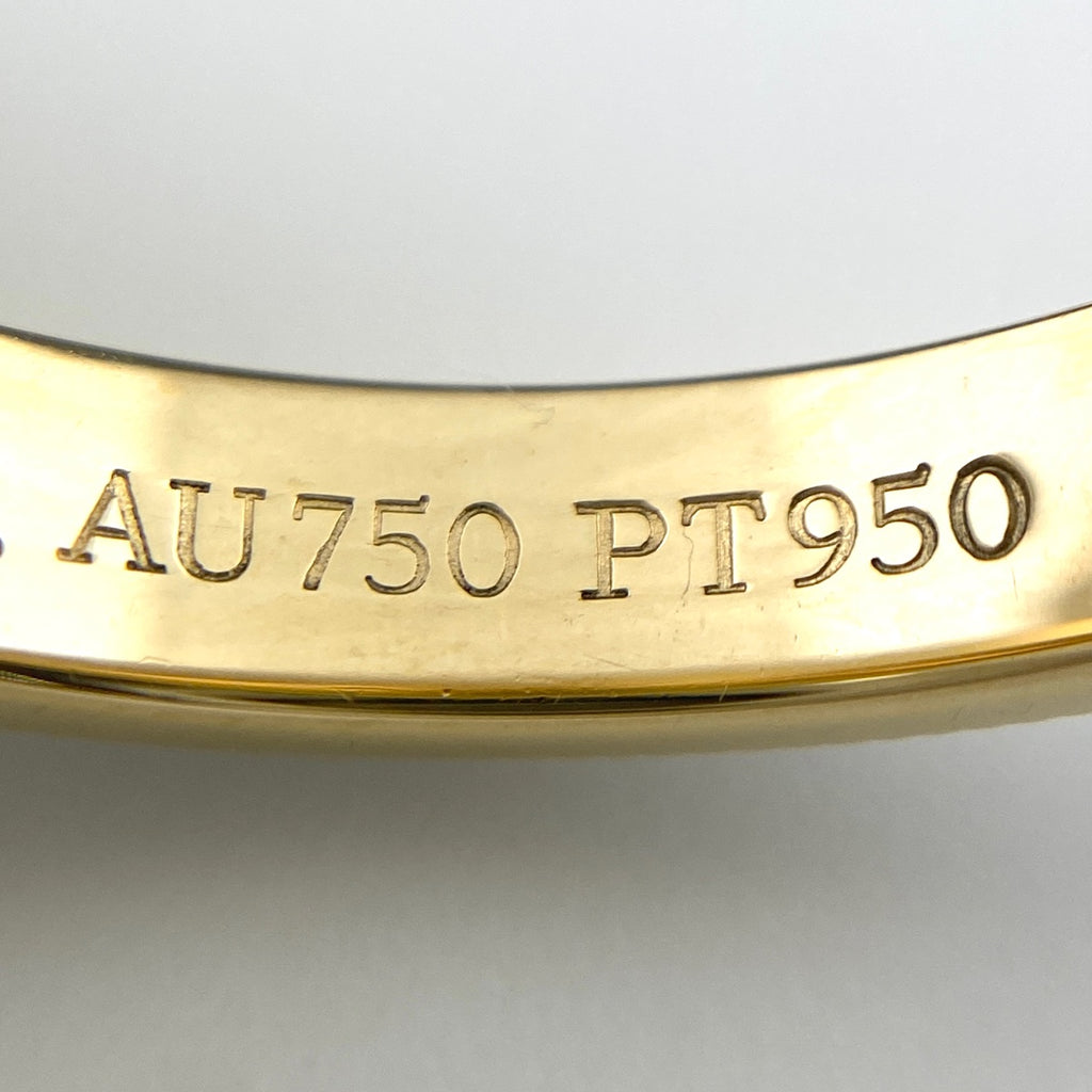 ティファニー ミルグレイン リング プラチナ YG イエローゴールド 指輪 リング 15号 Pt900 750 レディース 【中古】brjwl