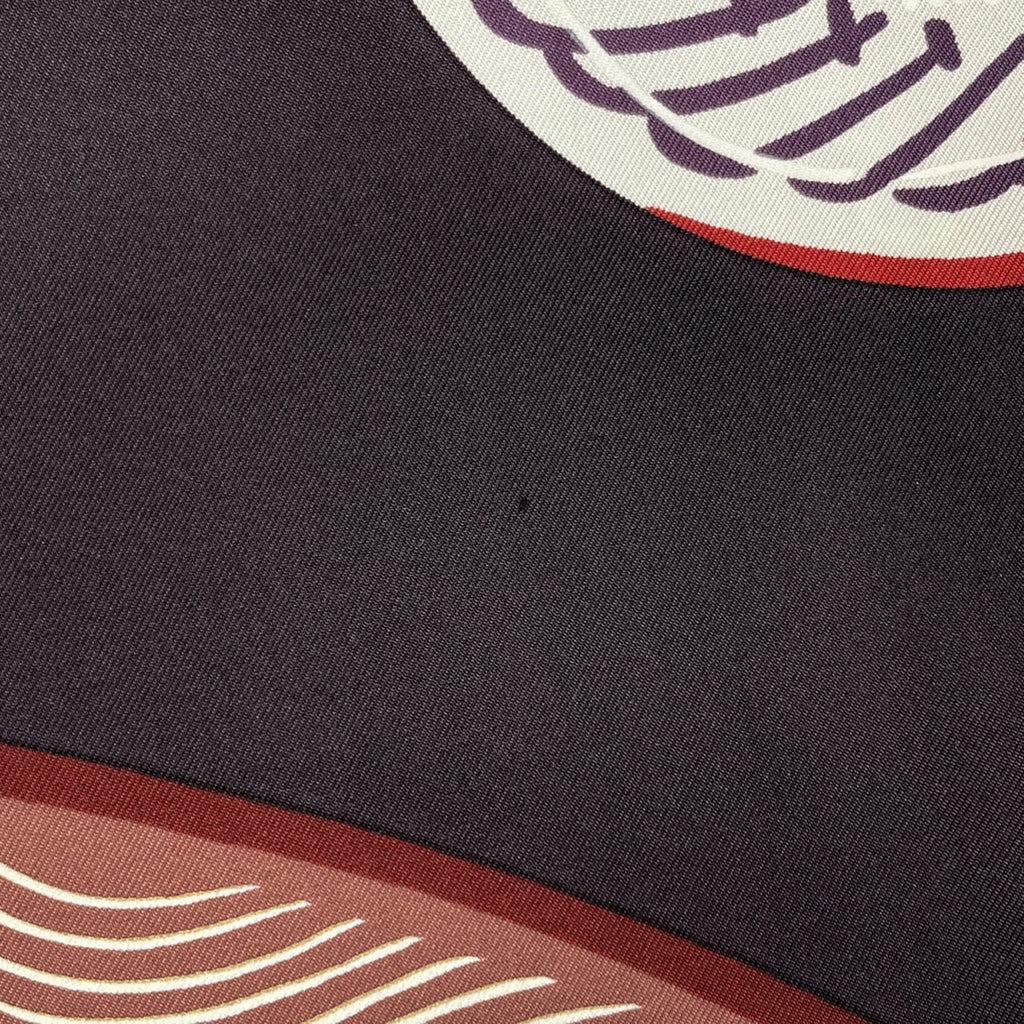 エルメス カレ 90 SULFURE&PRESSE PAPIERS2 硫化＆文鎮2 スカーフ シルク ブラウン マルチカラー レディース 【中古】brbag