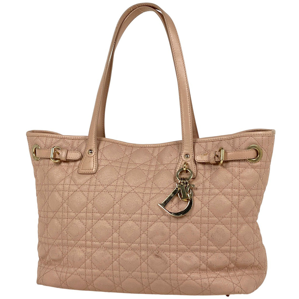 クリスチャンディオール パナレア トートバッグ カナージュ 肩掛け トートバッグ コーティングキャンバス ピンク レディース 【中古】brbag