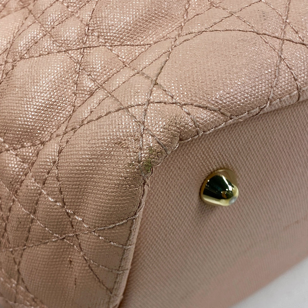 クリスチャンディオール パナレア トートバッグ カナージュ 肩掛け トートバッグ コーティングキャンバス ピンク レディース 【中古】brbag