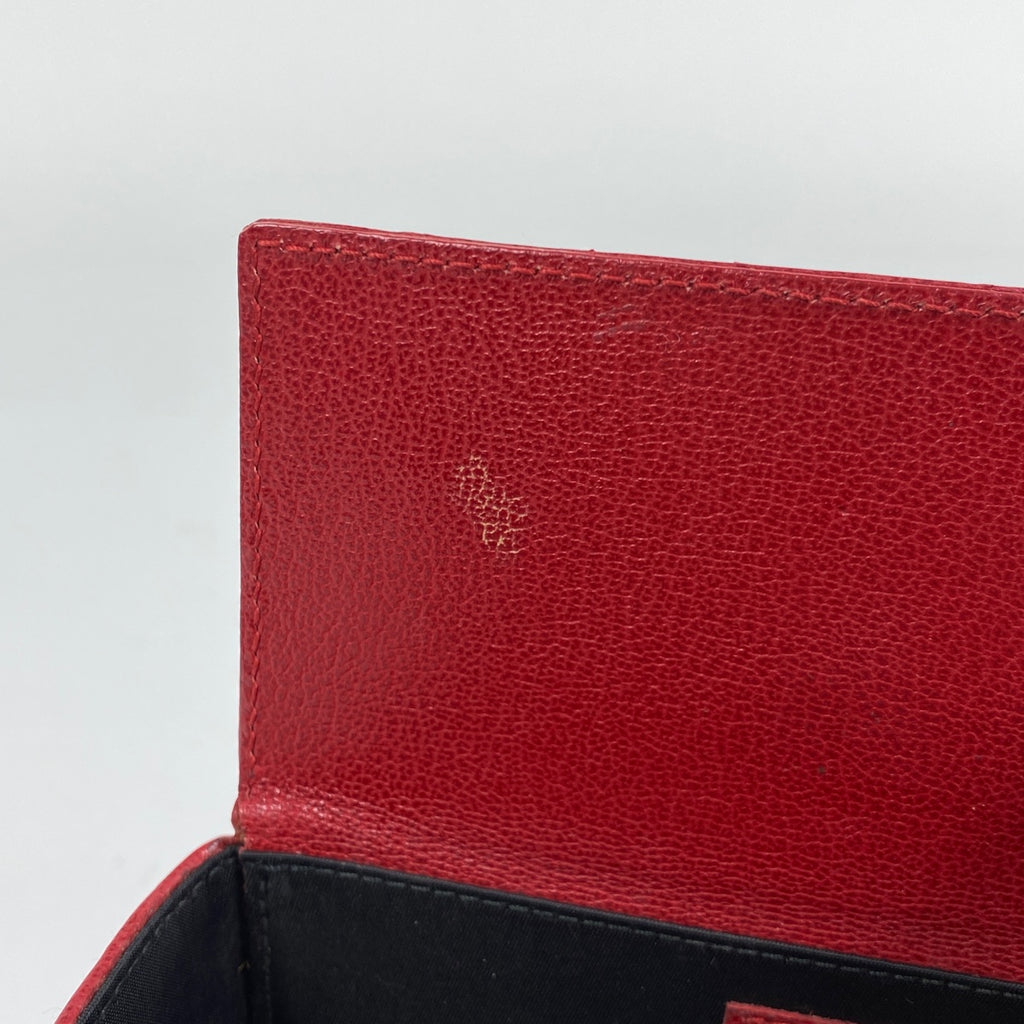 クリスチャンディオール カナージュ バニティバッグ ロゴ ハンドバッグ 化粧ポーチ レザー レッド レディース 【中古】brbag