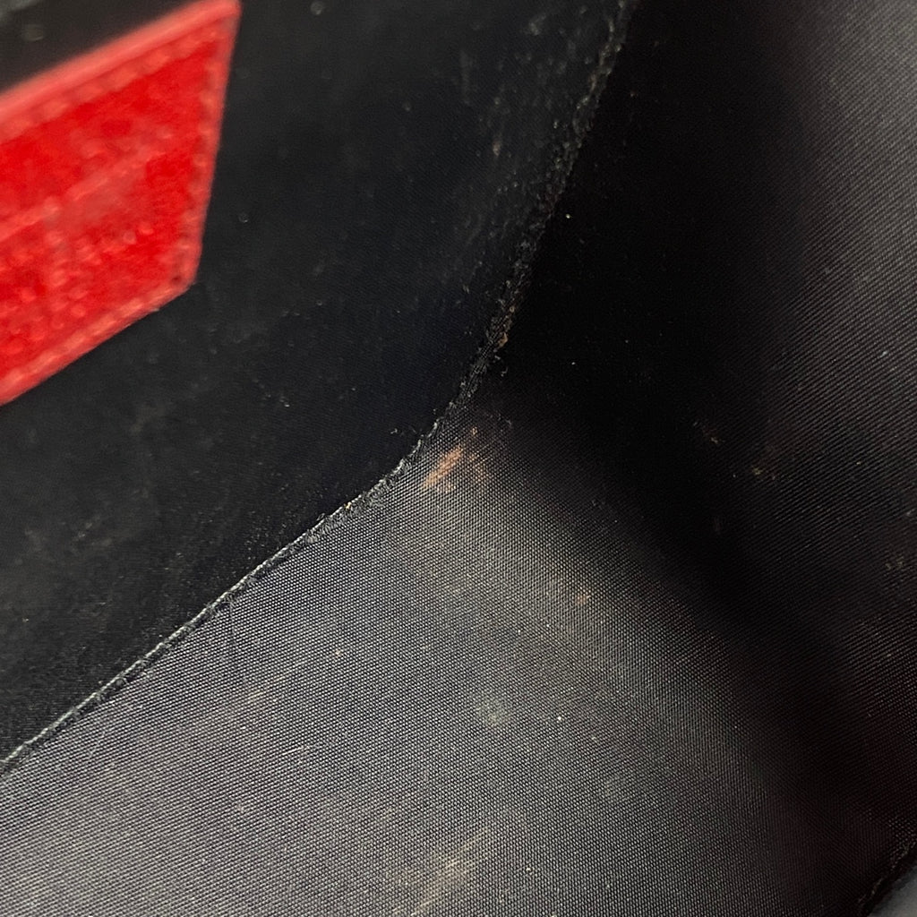 クリスチャンディオール カナージュ バニティバッグ ロゴ ハンドバッグ 化粧ポーチ レザー レッド レディース 【中古】brbag