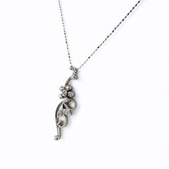 メレダイヤ デザインネックレス WG ホワイトゴールド ペンダント ネックレス K18 WG ダイヤモンド レディース ノンブランドジュエリー 【中古】nbjwl