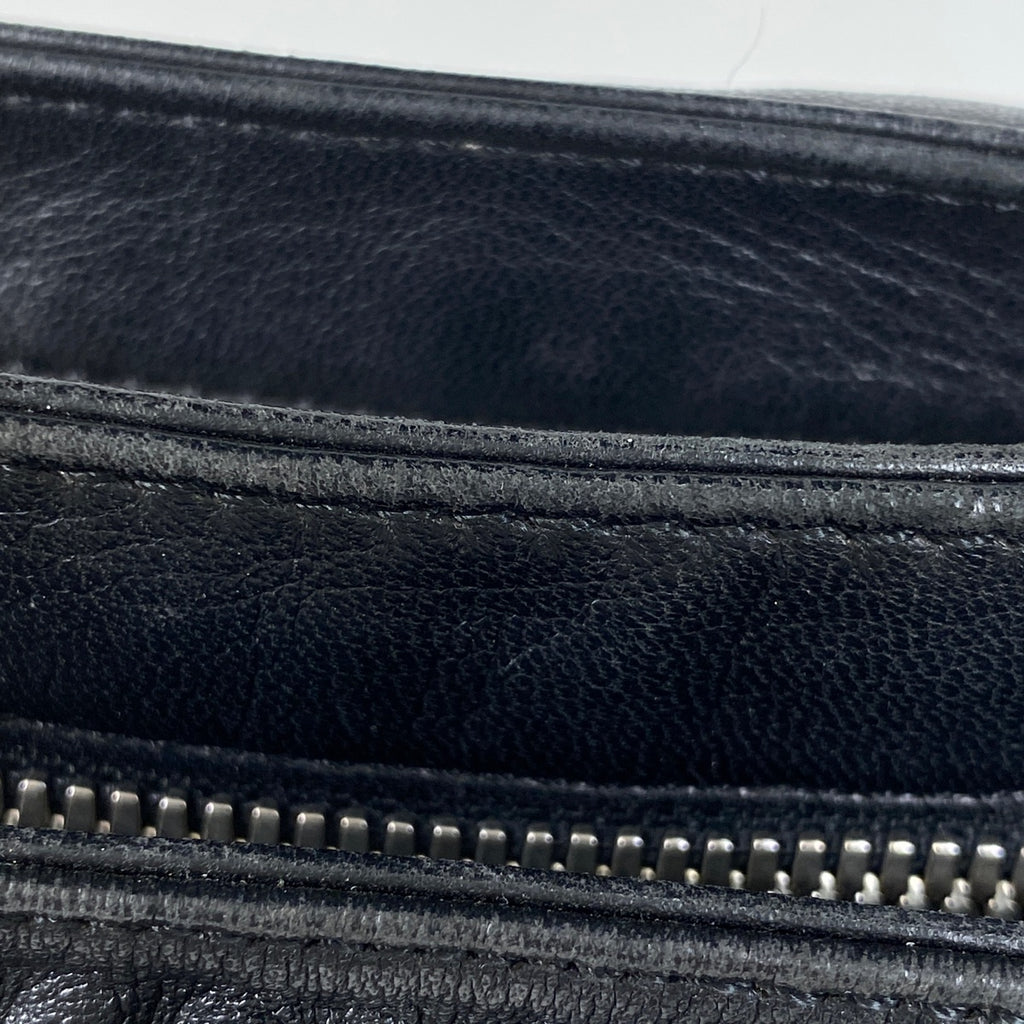 ロエベ アナグラム ショルダーバッグ ロゴ ショルダーバッグ レザー ブラック レディース 【中古】brbag