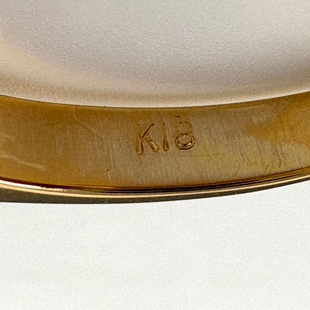 メレダイヤ デザインリング YG イエローゴールド 指輪 リング 16号 K18 ダイヤモンド レディース 【中古】nbjwl