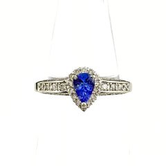 タンザナイト デザインリング プラチナ 指輪 リング 12.5号 Pt900 タンザナイト ダイヤモンド レディース ノンブランドジュエリー 【中古】nbjwl