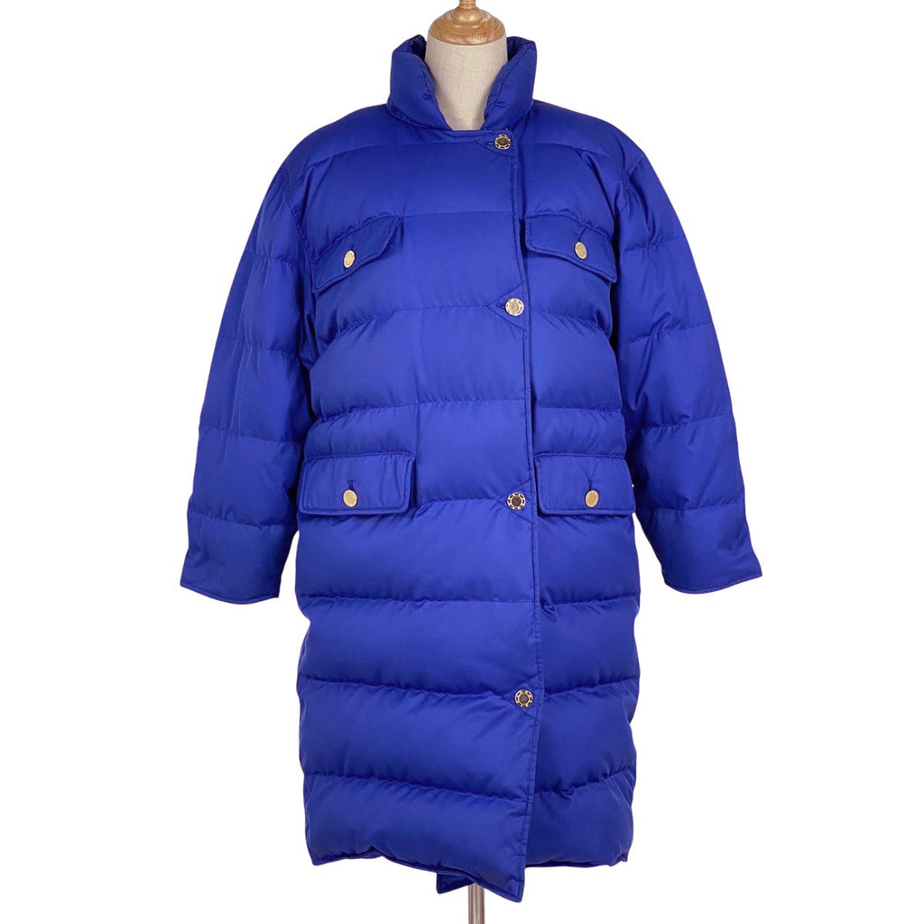 ジバンシィ ロゴボタン ダウンコート ジップアップ 防寒 アウター ダウンコート ブルー レディース 【中古】brapp