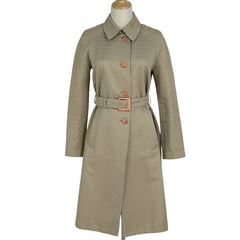 フェンディ ズッカ柄 ステンカラーコート ベルト付き FF柄 ズッキーノ柄 アウター ステンカラーコート コットン ベージュ レディース 【中古】brapp