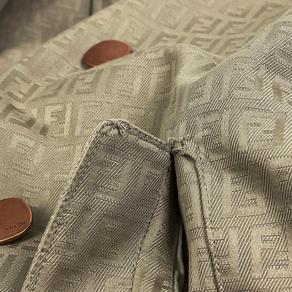 フェンディ ズッカ柄 ステンカラーコート ベルト付き FF柄 ズッキーノ柄 アウター ステンカラーコート コットン ベージュ レディース 【中古】brapp