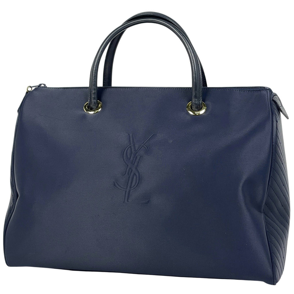 イヴ・サンローラン ロゴ ハンドバッグ YSL ボストンバッグ ハンドバッグ ナイロン ネイビー レディース 【中古】brbag