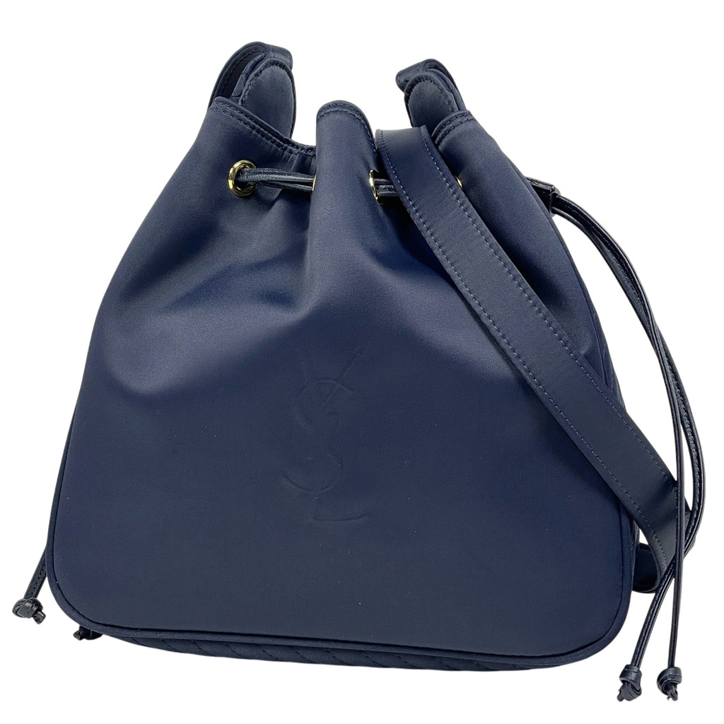 イヴ・サンローラン ロゴ ショルダーバッグ YSL 斜め掛け ショルダーバッグ ナイロン ネイビー レディース 【中古】brbag