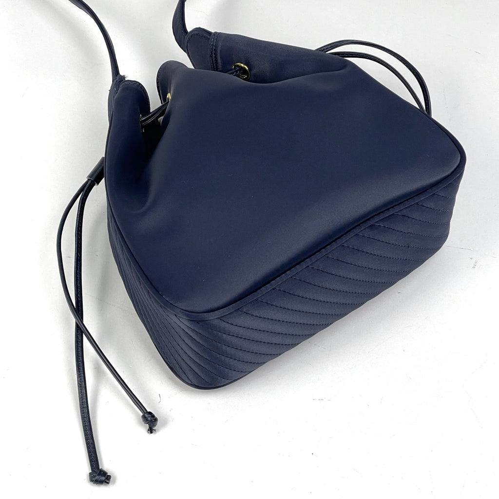 イヴ・サンローラン ロゴ ショルダーバッグ YSL 斜め掛け ショルダーバッグ ナイロン ネイビー レディース 【中古】brbag