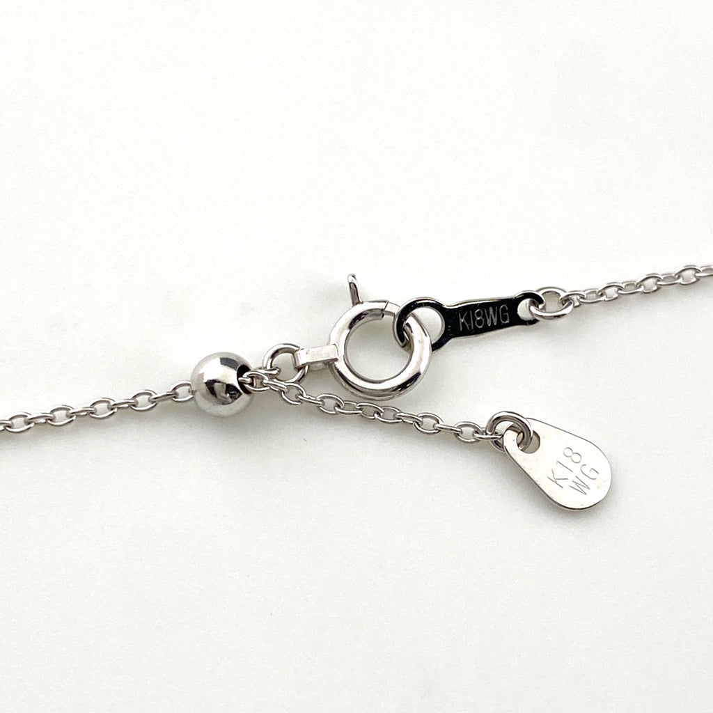 ハートモチーフ デザインネックレス WG ホワイトゴールド ペンダント ネックレス K18 WG ダイヤモンド レディース 【中古】nbjwl