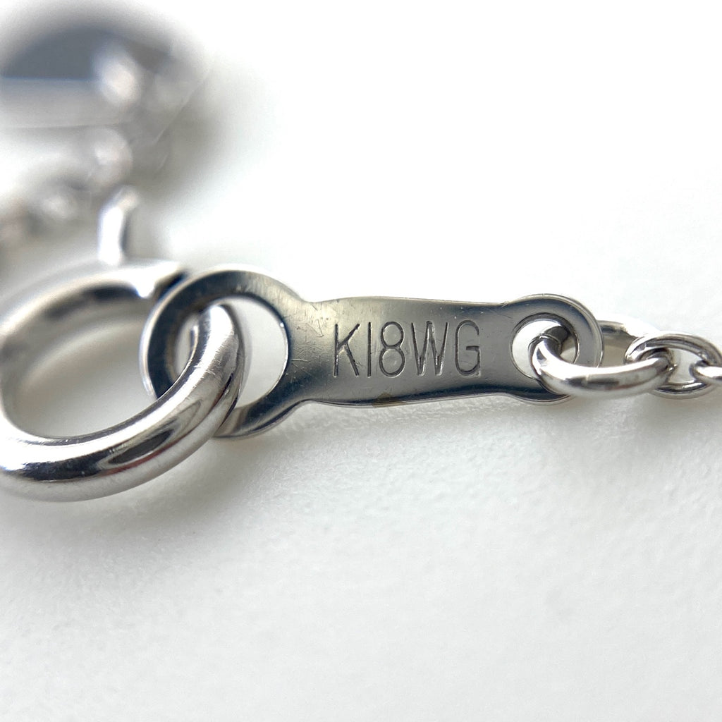 ハートモチーフ デザインネックレス WG ホワイトゴールド ペンダント ネックレス K18 WG ダイヤモンド レディース 【中古】nbjwl