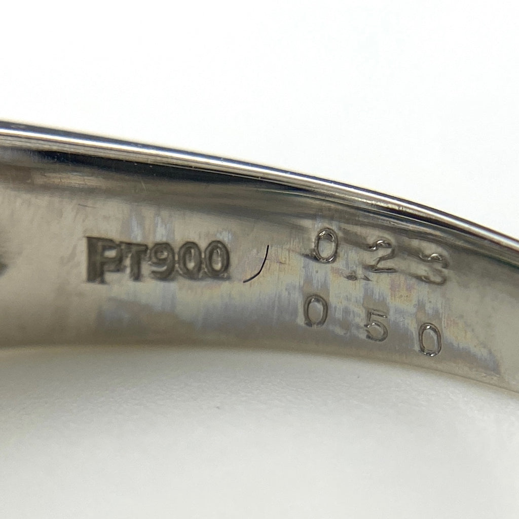 エメラルド デザインリング プラチナ 指輪 メレダイヤ リング 13.5号 Pt900 エメラルド ダイヤモンド レディース 【中古】nbjwl