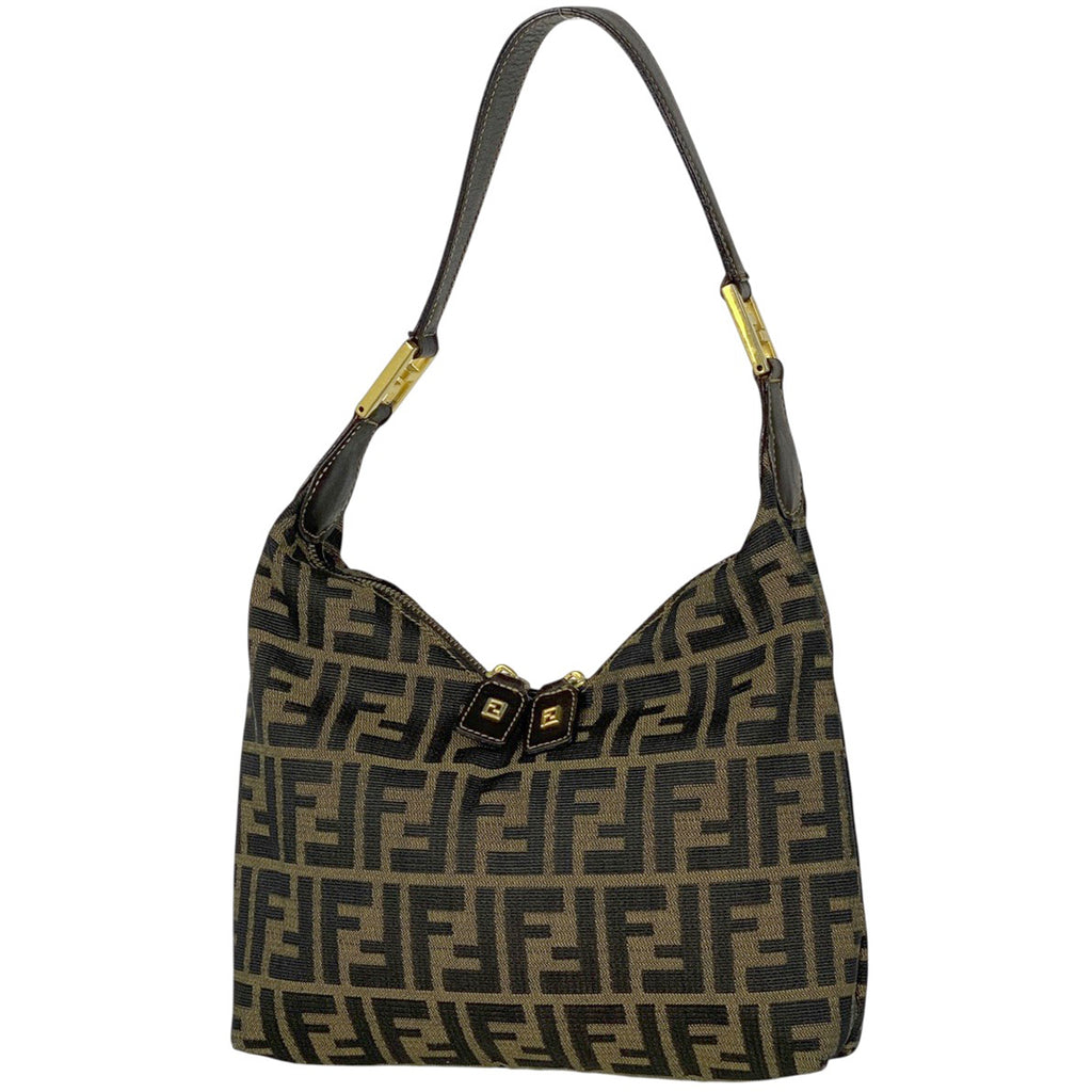 フェンディ ズッカ柄 ショルダーバッグ ワンショルダー 肩掛け ショルダーバッグ キャンバス ブラウン レディース 【中古】brbag