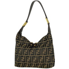 フェンディ ズッカ柄 ショルダーバッグ ワンショルダー 肩掛け ショルダーバッグ キャンバス ブラウン レディース 【中古】brbag