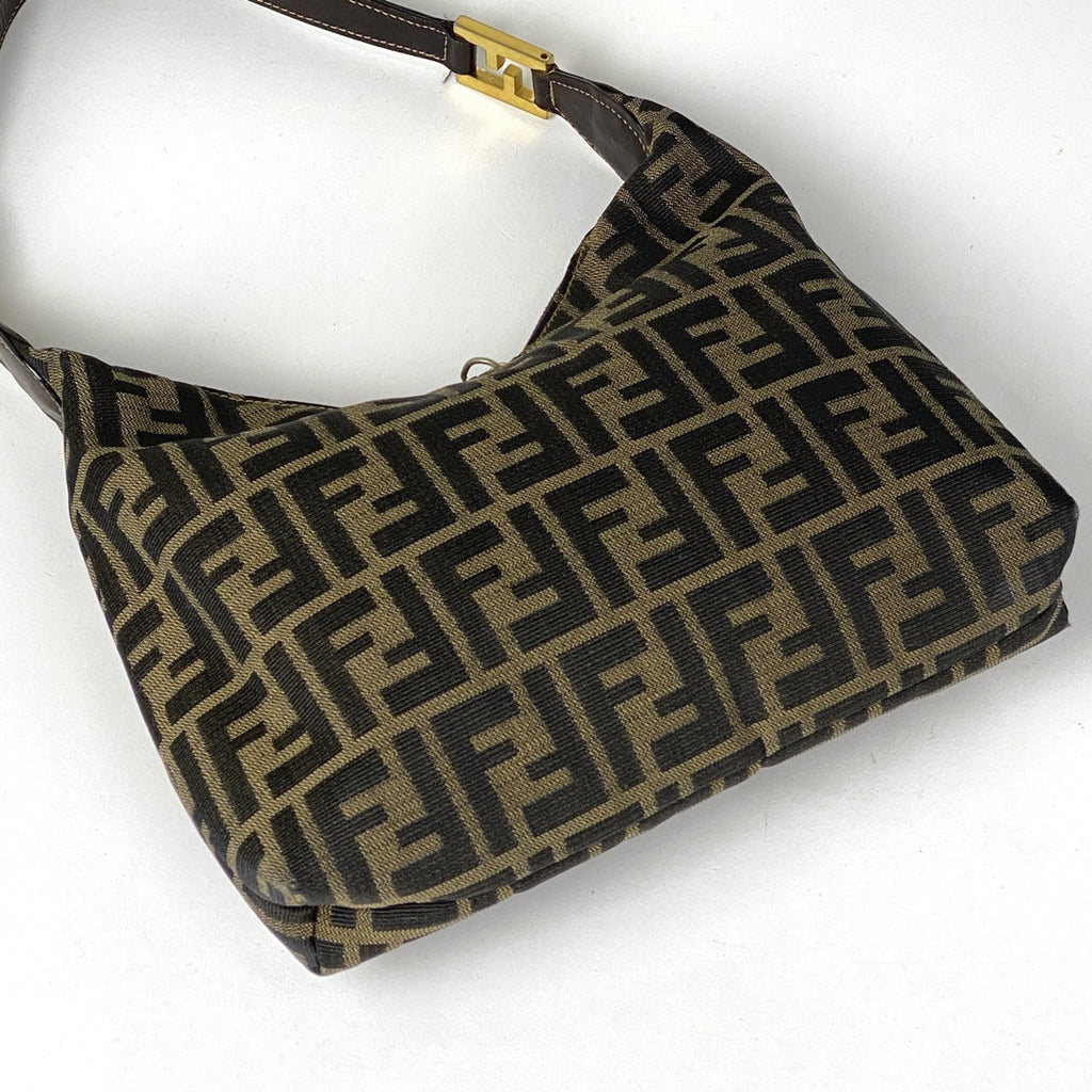フェンディ ズッカ柄 ショルダーバッグ ワンショルダー 肩掛け ショルダーバッグ キャンバス ブラウン レディース 【中古】brbag