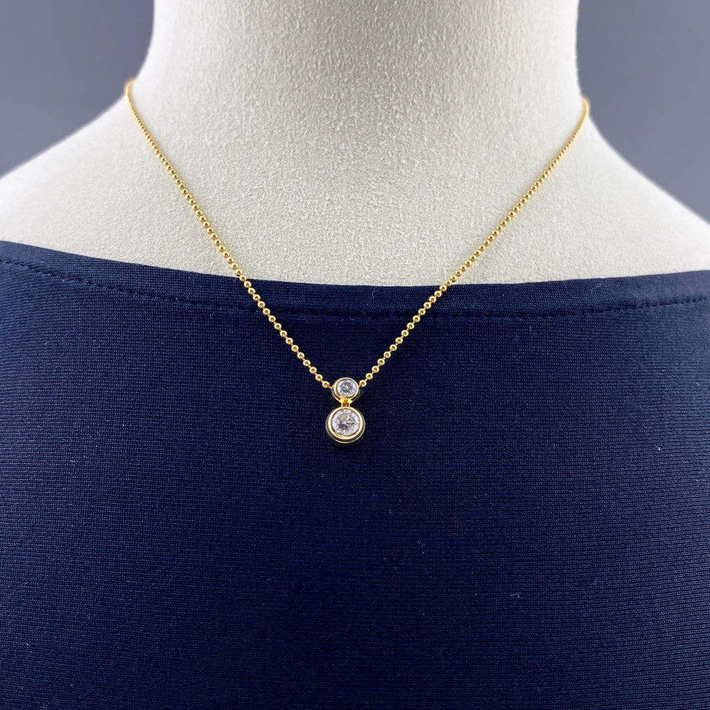 ダイヤモンド デザインネックレス YG イエローゴールド ペンダント ネックレス K18 ダイヤモンド レディース 【中古】nbjwl