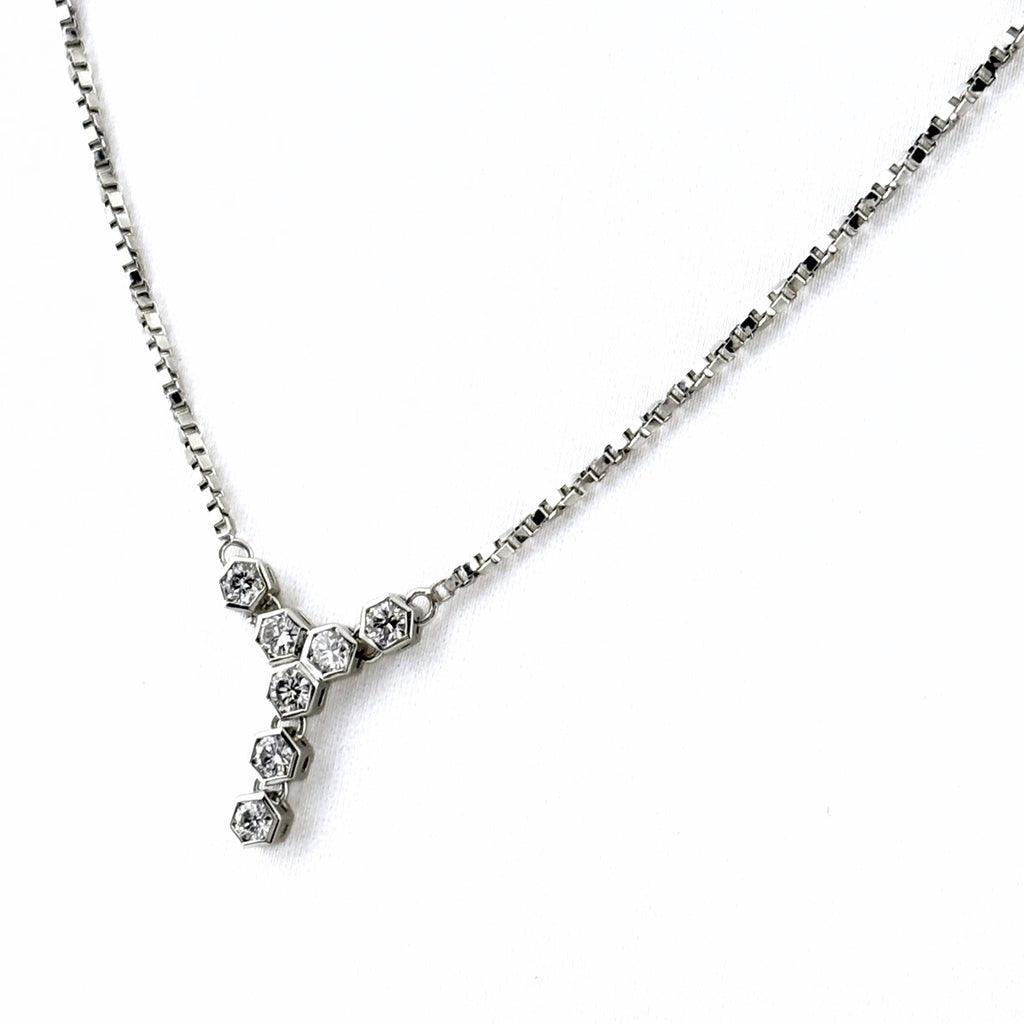 メレダイヤ デザインネックレス プラチナ ペンダント ネックレス Pt900 Pt850 ダイヤモンド レディース 【中古】nbjwl
