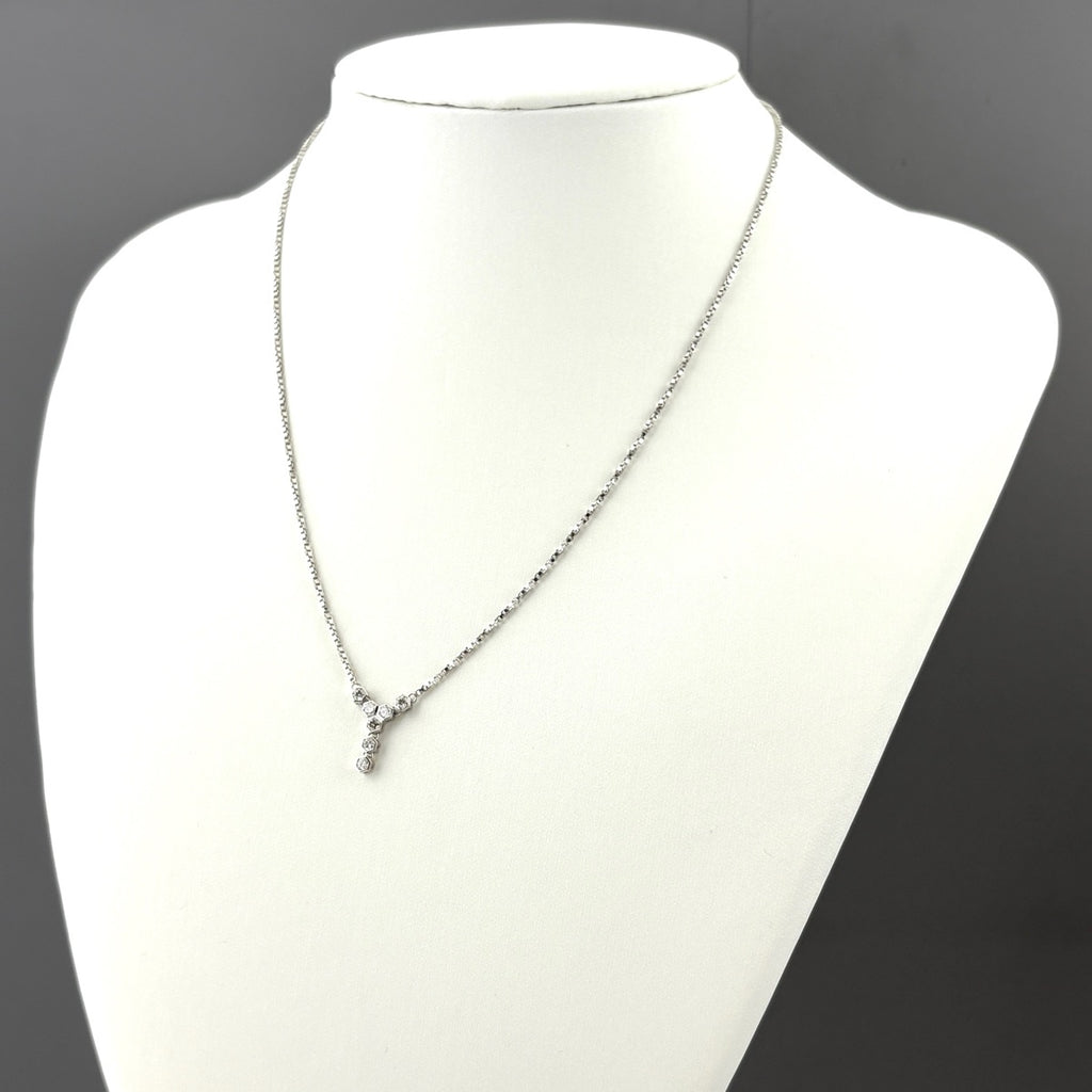メレダイヤ デザインネックレス プラチナ ペンダント ネックレス Pt900 Pt850 ダイヤモンド レディース 【中古】nbjwl