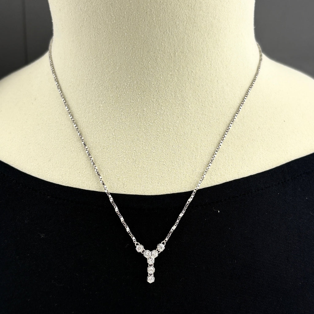 メレダイヤ デザインネックレス プラチナ ペンダント ネックレス Pt900 Pt850 ダイヤモンド レディース 【中古】nbjwl