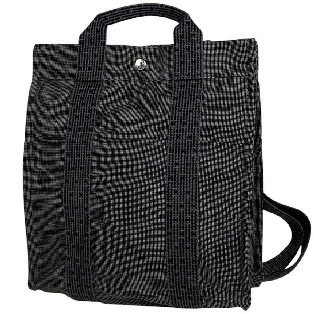 エルメス エールライン アド MM Hロゴ バックパック デイパック リュック ナイロンキャンバス グレー レディース 【中古】brbag