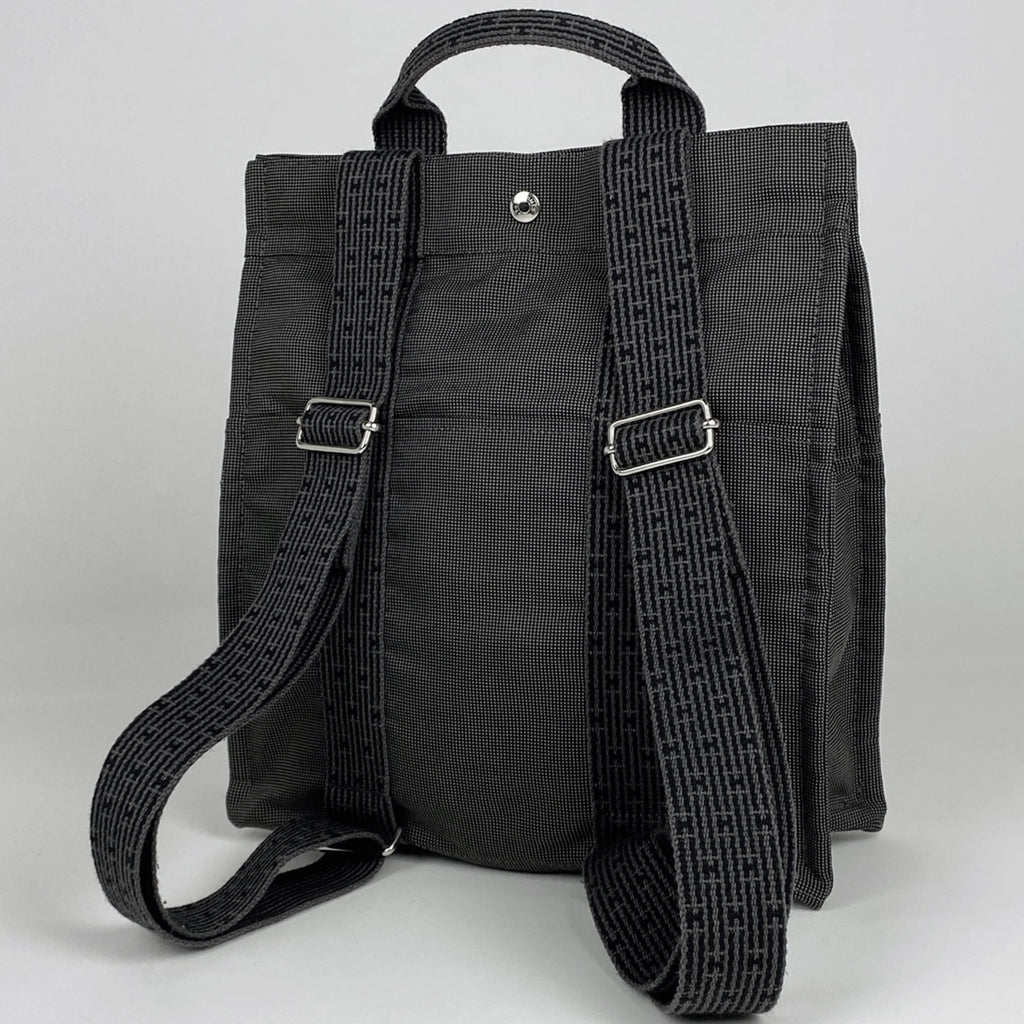 エルメス エールライン アド MM Hロゴ バックパック デイパック リュック ナイロンキャンバス グレー レディース 【中古】brbag