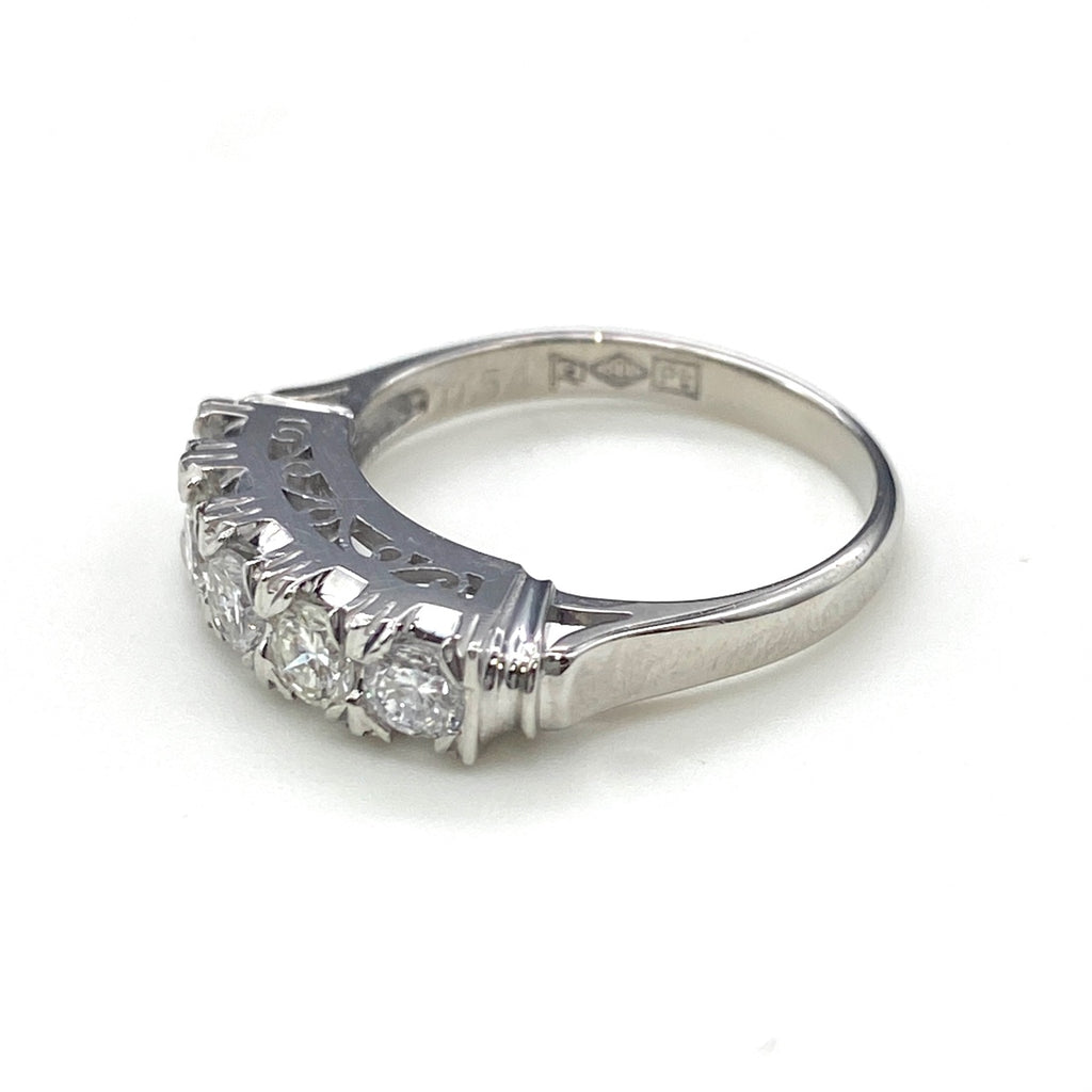 メレダイヤ デザインリング プラチナ 指輪 リング 8号 Pt900 ダイヤモンド レディース 【中古】nbjwl