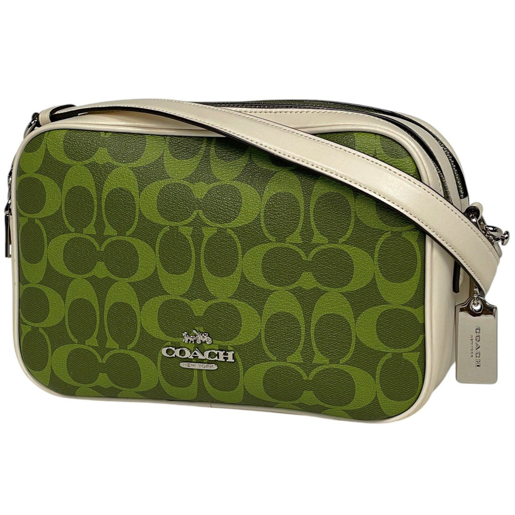 コーチ シグネチャー ショルダーバッグ 斜め掛け ショルダーバッグ コーティングキャンバス グリーン ホワイト 68168 レディース 【中古】brbag