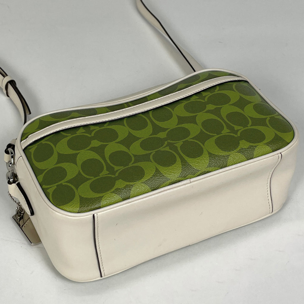 コーチ シグネチャー ショルダーバッグ 斜め掛け ショルダーバッグ コーティングキャンバス グリーン ホワイト 68168 レディース 【中古】brbag