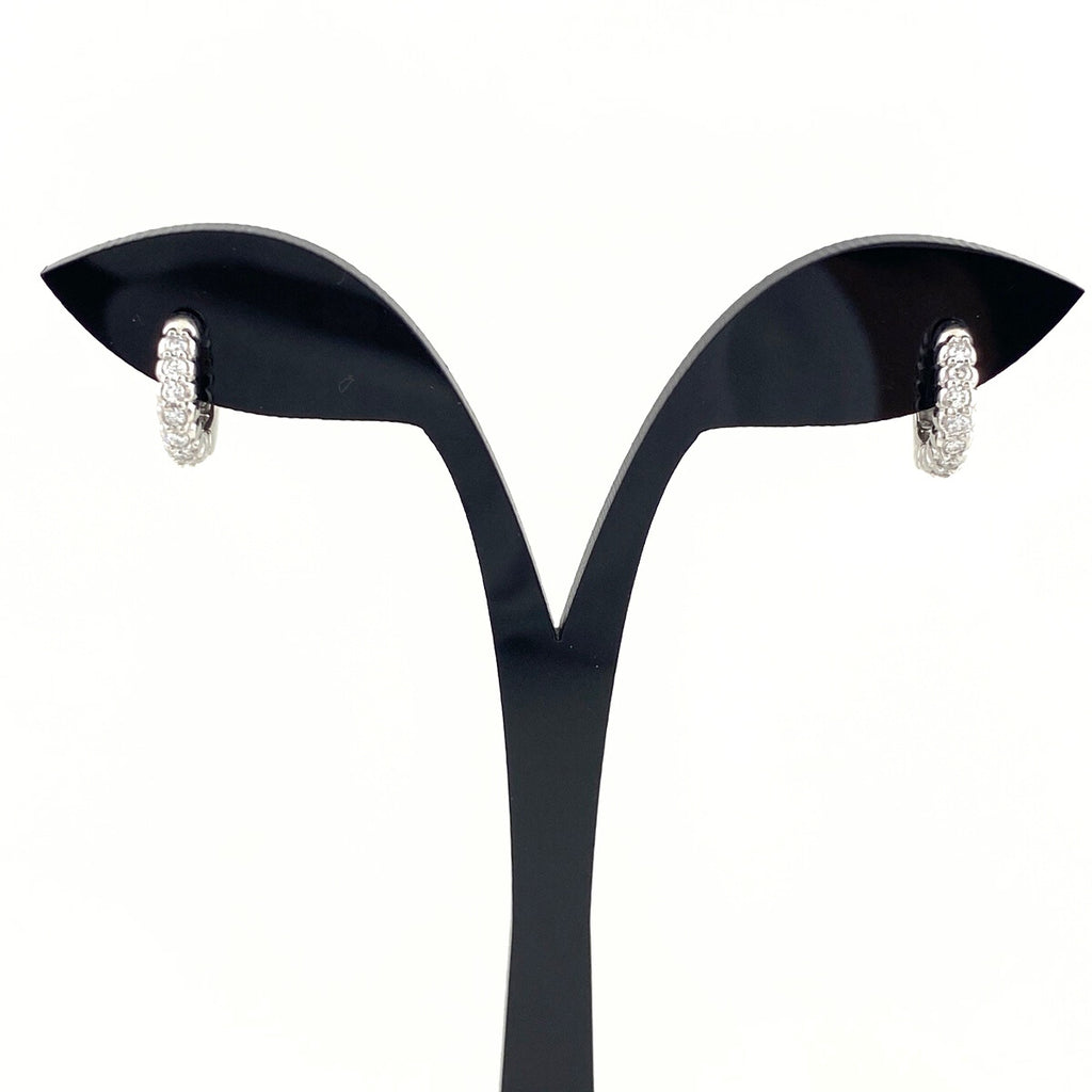 メレダイヤ デザインイヤリング プラチナ フープ イヤリング Pt900 ダイヤモンド レディース 【中古】nbjwl