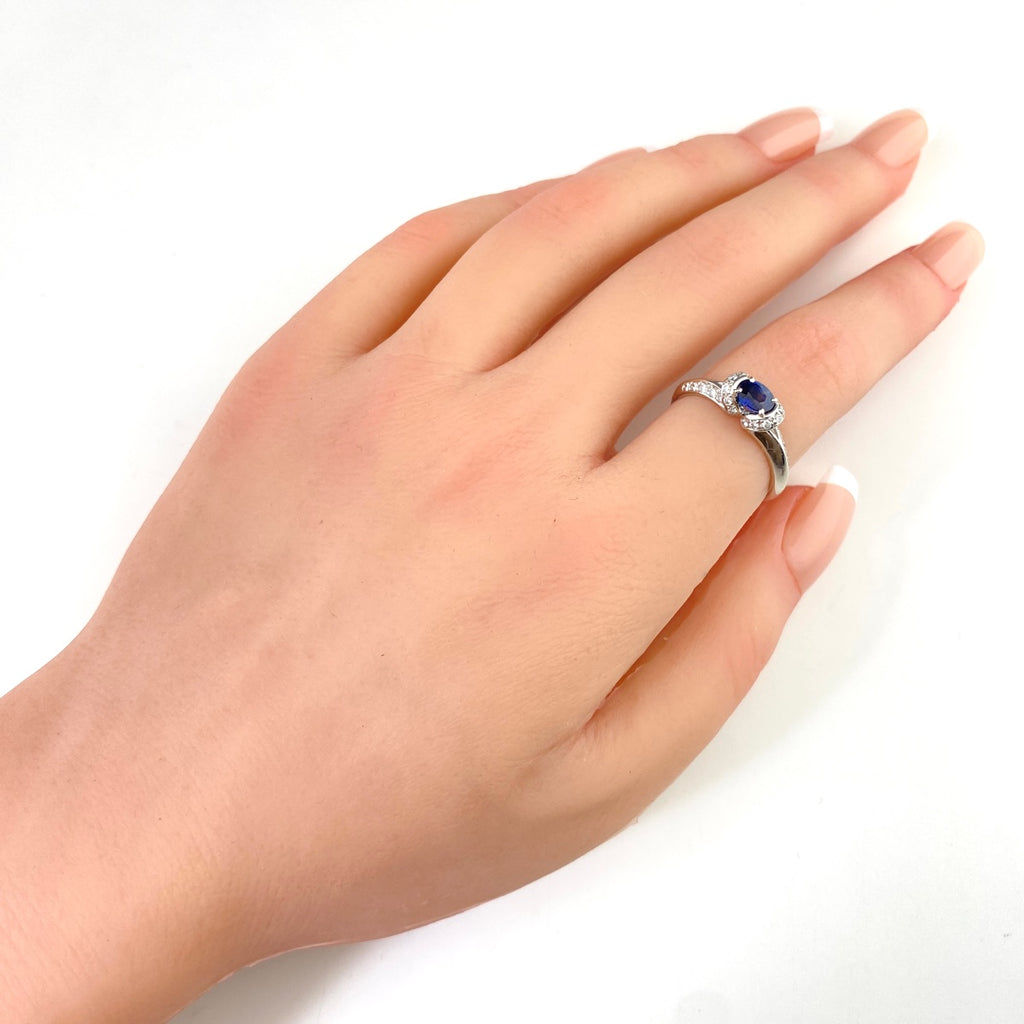 ポーラ PT900 サファイア リング プラチナ 12.5号 0.45ct レディース 中古 brjwl