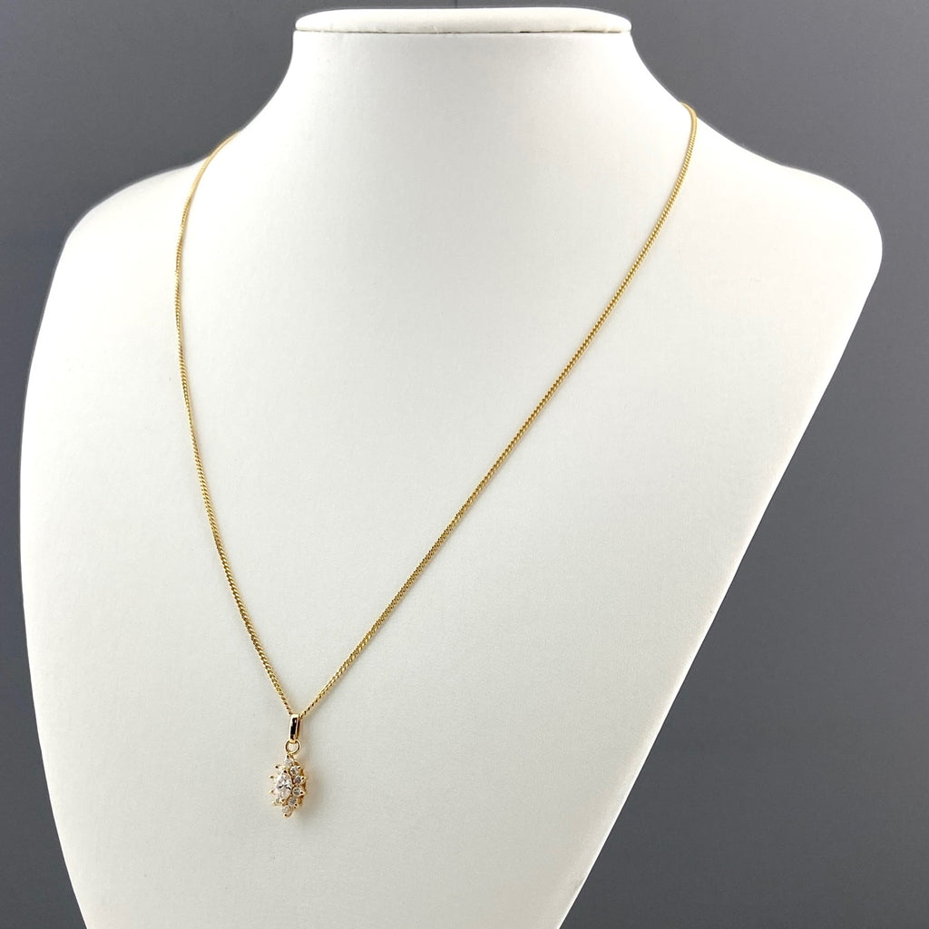 メレダイヤ デザインネックレス YG イエローゴールド ペンダント ネックレス K18 ダイヤモンド レディース 【中古】nbjwl