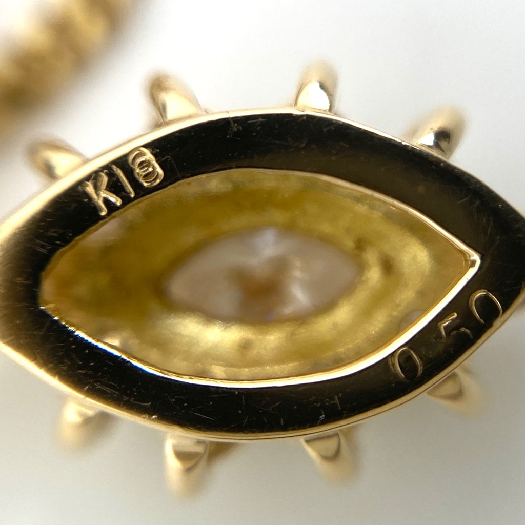 メレダイヤ デザインネックレス YG イエローゴールド ペンダント ネックレス K18 ダイヤモンド レディース 【中古】nbjwl