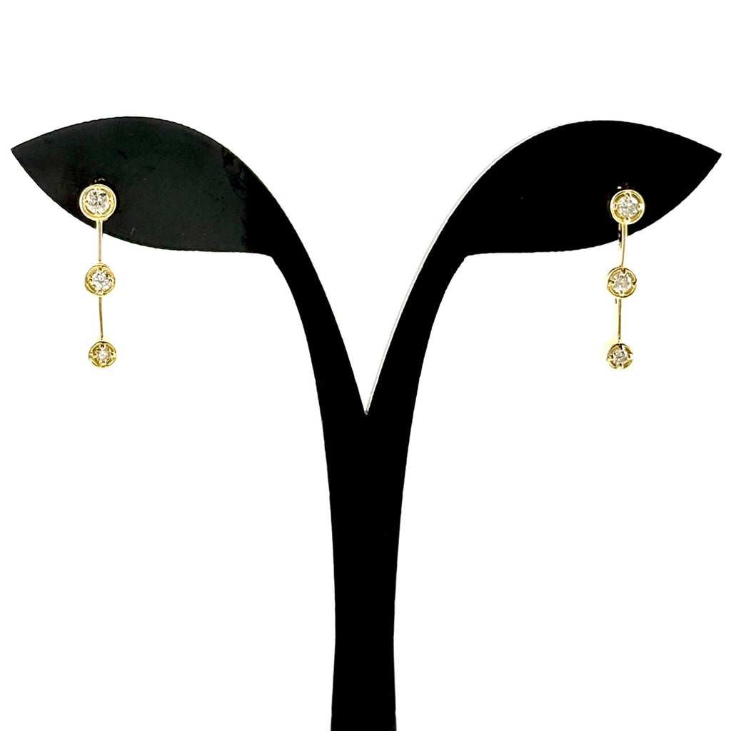 メレダイヤ デザインピアス YG イエローゴールド ピアス K18 ダイヤモンド レディース ノンブランドジュエリー 【中古】nbjwl