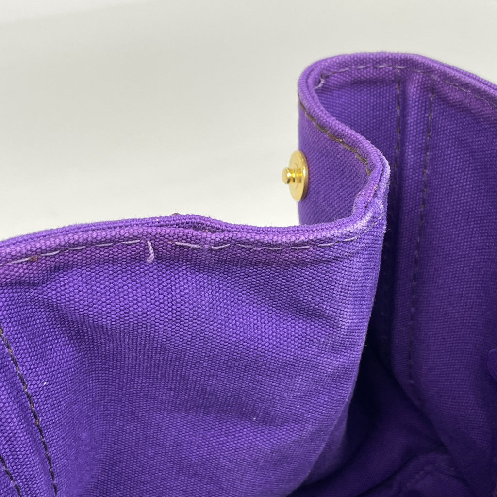 プラダ カナパ トート ロゴ ハンドバッグ トートバッグ キャンバス パープル レディース 【中古】brbag