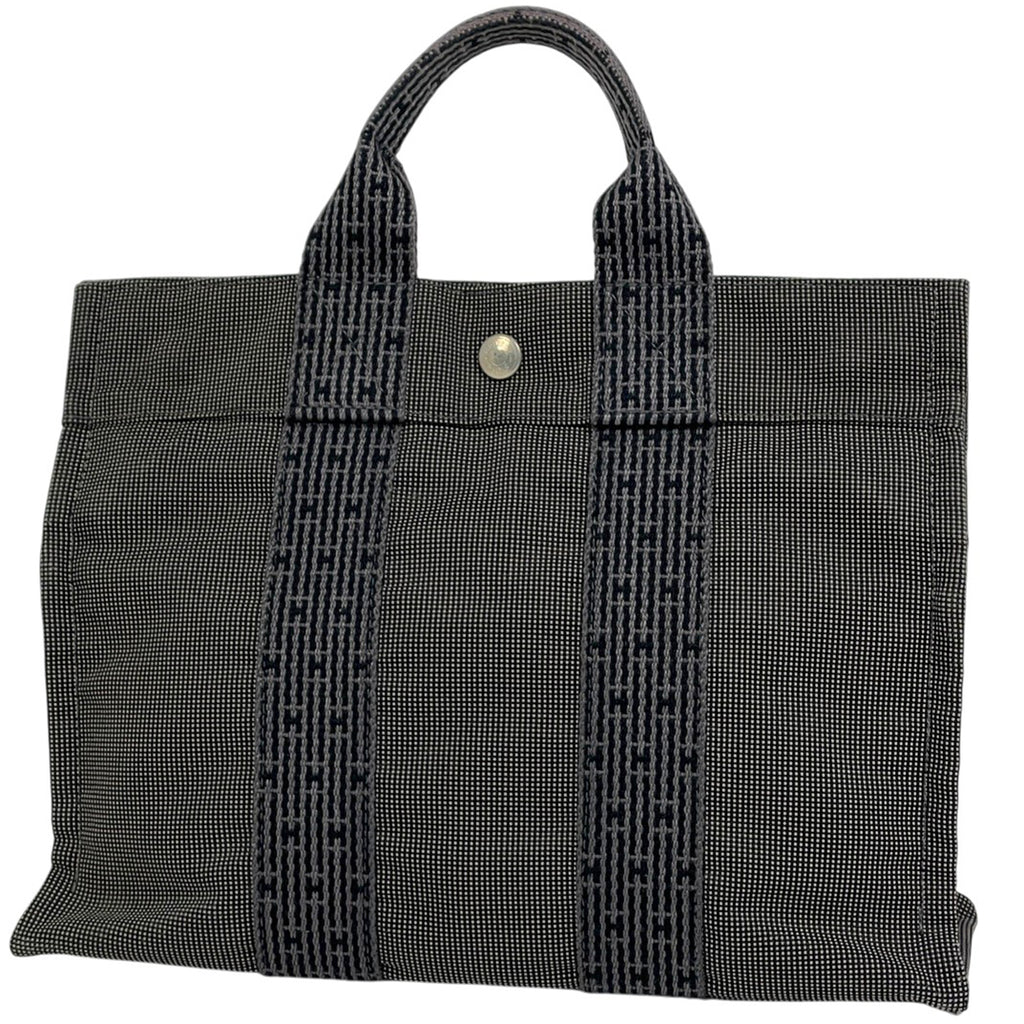 エルメス エールライン トート PM ハンドバッグ トートバッグ ナイロンキャンバス グレー レディース 【中古】brbag