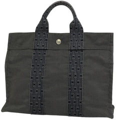 エルメス エールライン トート PM ハンドバッグ トートバッグ ナイロンキャンバス グレー レディース 【中古】brbag