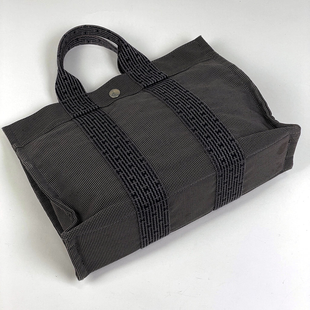 エルメス エールライン トート PM ハンドバッグ トートバッグ ナイロンキャンバス グレー レディース 【中古】brbag